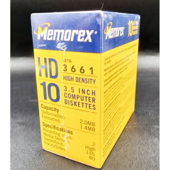 Memorex PC Formatted 3.5 Inch Computer Diskettes 10-Pack HD IBM 2SHD Vintage - Picture 14 of 16